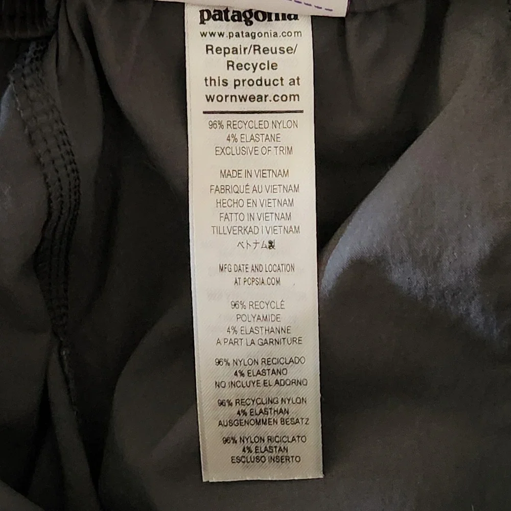 Patagonia Quandary Pants Kids Large 12 Forge Gray Drawstring Ankle Zip Hiking